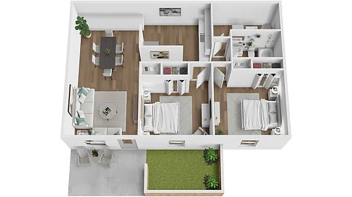 Floor plan 2 Bed 1 Bath