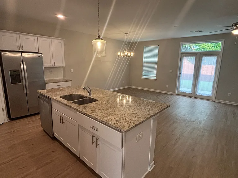 Kitchen and family room