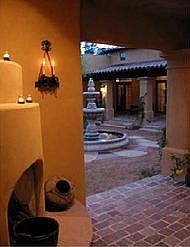 A view into the courtyard