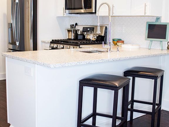 Kitchen area with seating