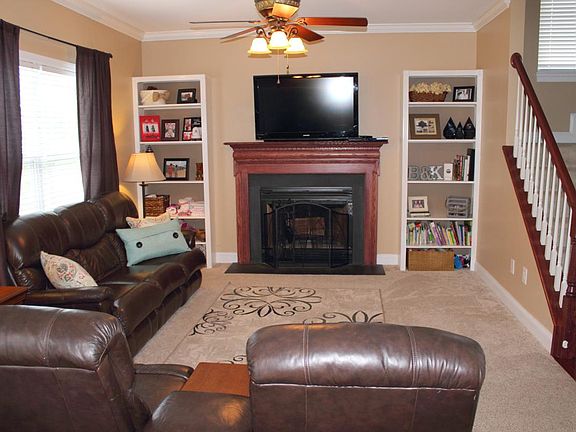Living room with fireplace