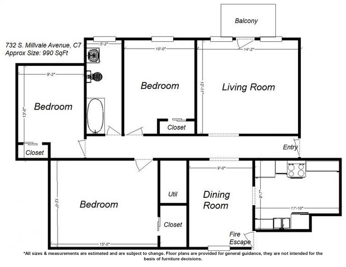 Floor plan 732 S Millvale Ave B6