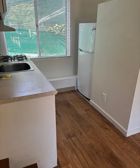 Kitchen and new refrigerator