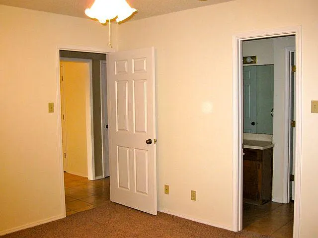 Front Bedroom, Entry left, Bathroom right