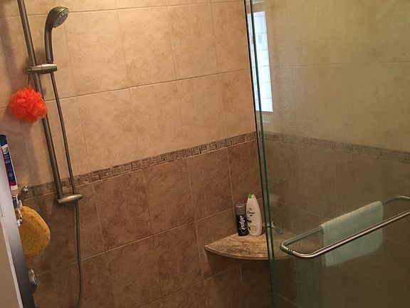 Oversized shower in bathroom