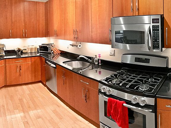 Kitchen with granite counters and ample cabinet space