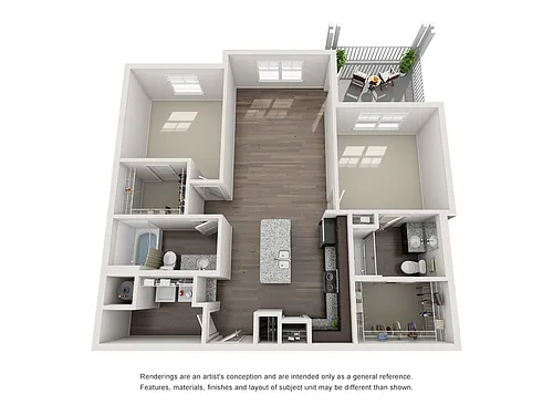 Floor plan 2 Bedroom/2 Bath-1116 Sq Ft