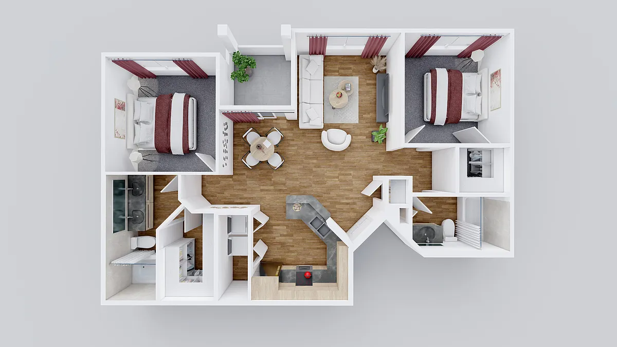 Floor plan B1 2 Bed 2 Bath