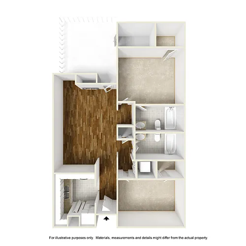 Floor plan 2 Bed 2 Bath
