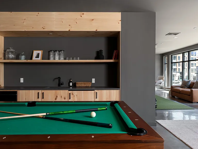 Game Room Lounge with Golf Simulator