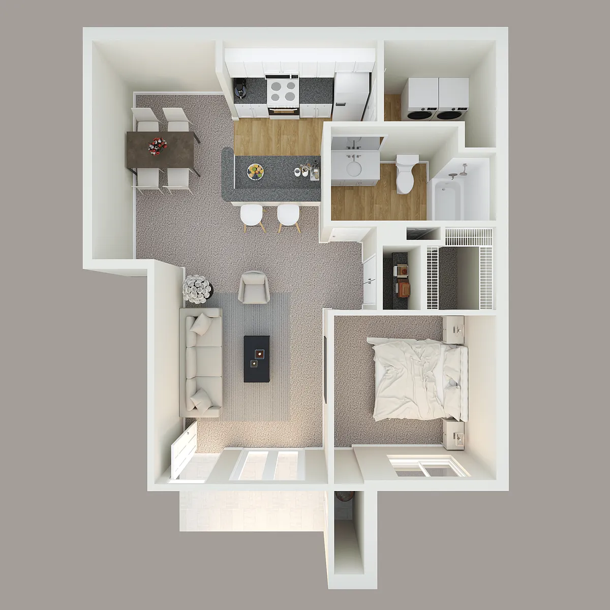 Floor plan 1 bedroom/ 1 bath