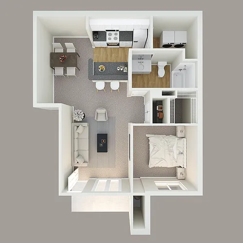 Floor plan 1 bedroom/ 1 bath