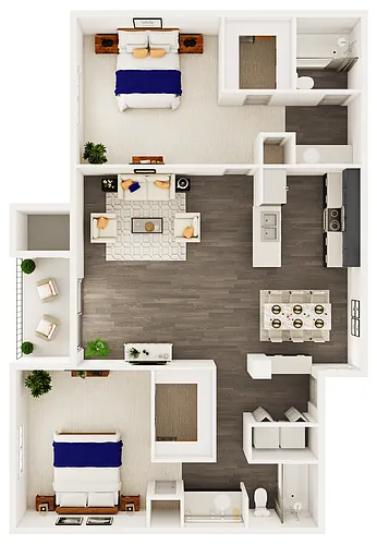 Floor plan 2 Bedroom 2 Bathroom C