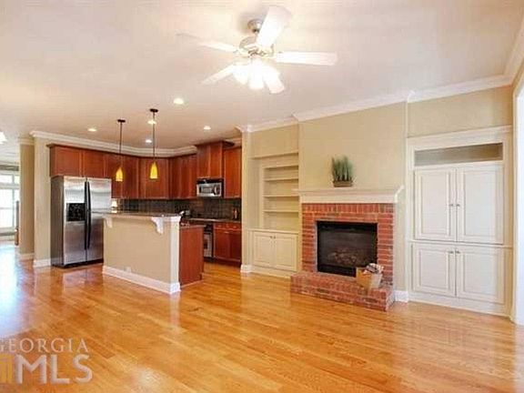 kitchen and fireplace