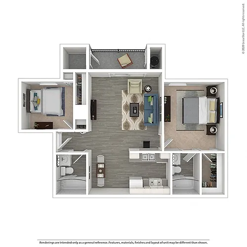 Floor plan Two Bedrooms