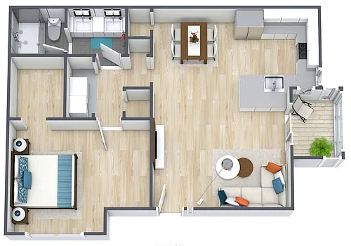 Floor plan 1BR - 1BTH
