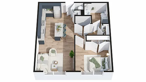 Floor plan 1 Bedroom - Market