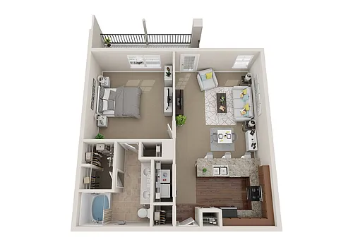 Floor plan 1BR 1BA (1044 SF)