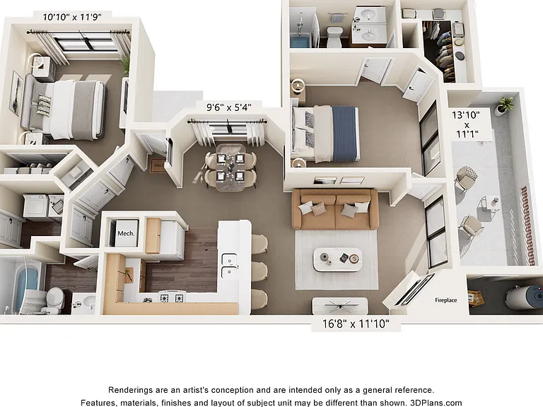 D2 Classic Floor Plan | 2 Bedroom 2 Bath | 1192 sq ft | Pavilions Apartments D2 Classic Floor Plan | 2 Bedroom 2 Bath | 1192 sq ft | Pavilions Apartments