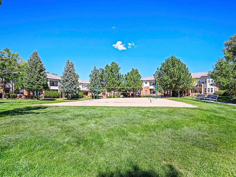 Play a game of volleyball at the community sand volleyball court