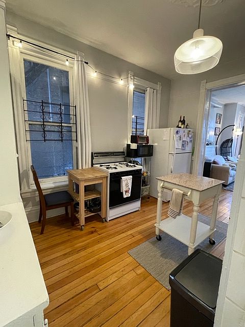View of kitchen from bedroom doorway