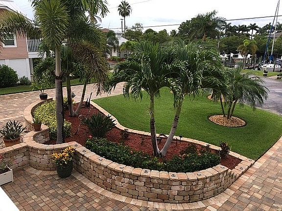 Front view with pavers