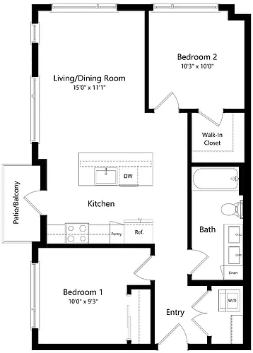 Floor plan Two Bedroom B2
