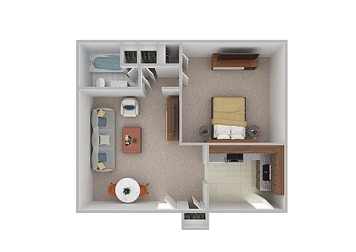 Floor plan 1 Bedroom/1 Bathroom
