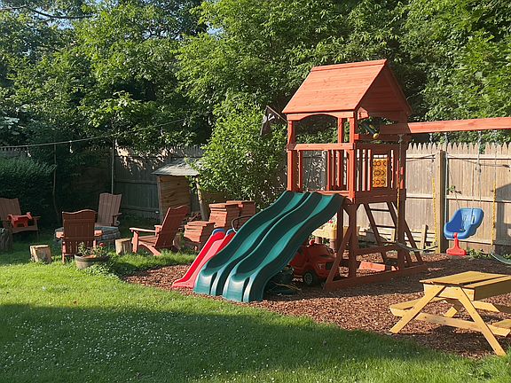 Brand new play set and fire pit