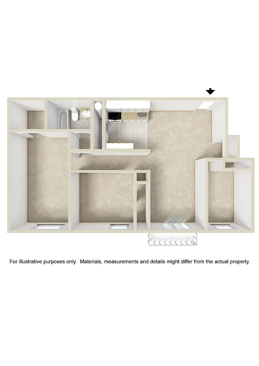 Floor plan Horizon Two Bedroom Den