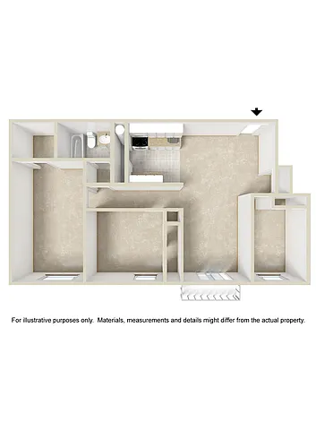 Floor plan Horizon Two Bedroom Den
