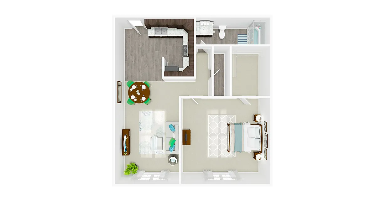 Floor plan 1bed 1bath (renovated)