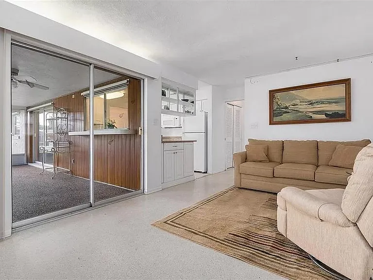 Family room with lanai at left