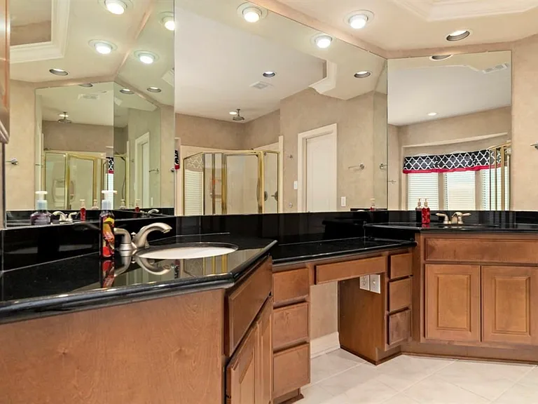 Master bathroom with his and hers sinks.