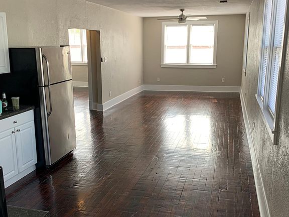 Large kitchen and living area