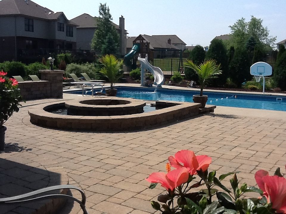 upper patio/fire pit/pool 