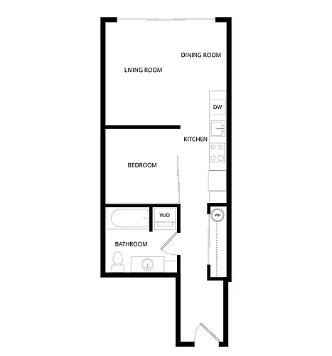 Floor plan Sunset Hill - 1x1 A3