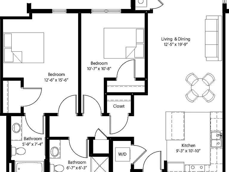 Floor plan may vary by unit.