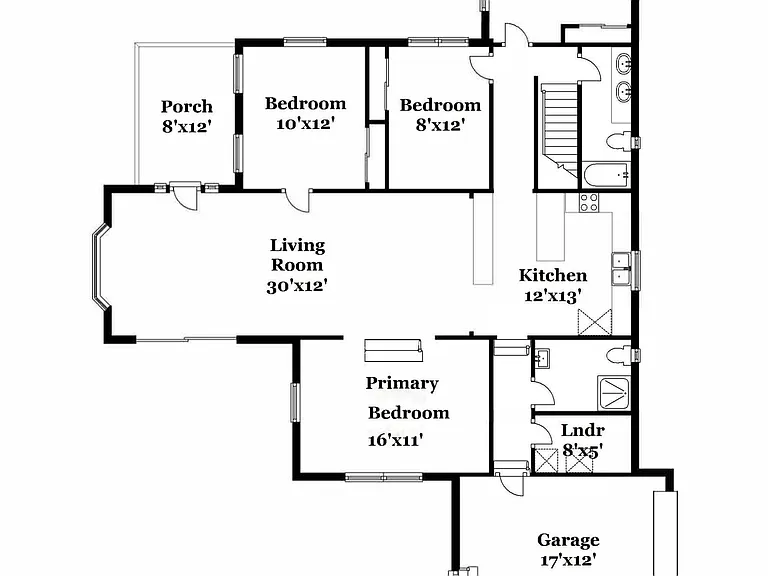 Floor plan 1600 feet 4 bed 2 bath