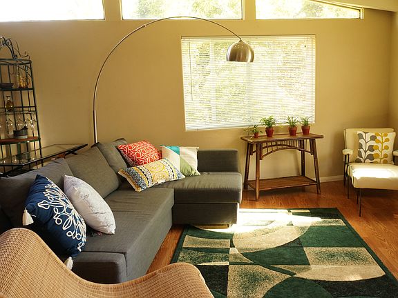 Bright, open-plan living room