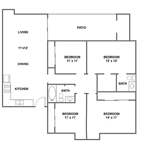 Floor plan 4 bedroom
