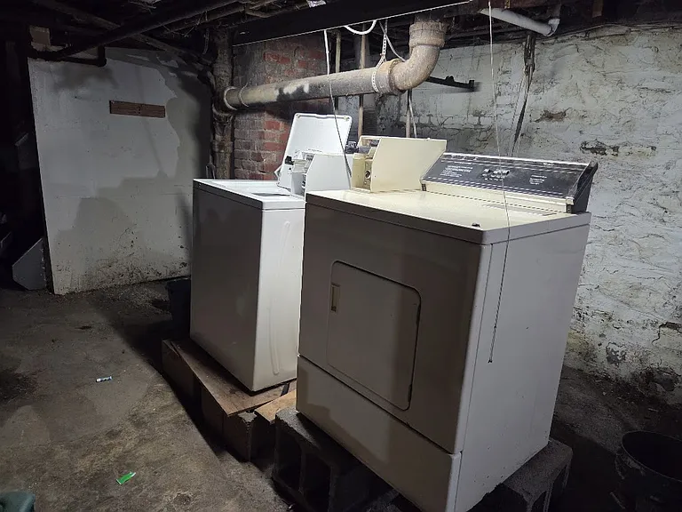 shared washer & dryer in the basement