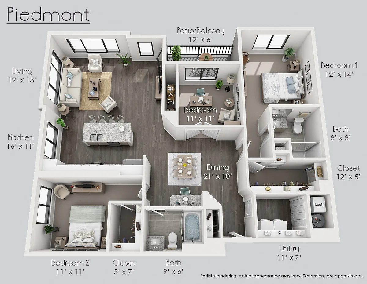 Floor plan The Piedmont Penthouse
