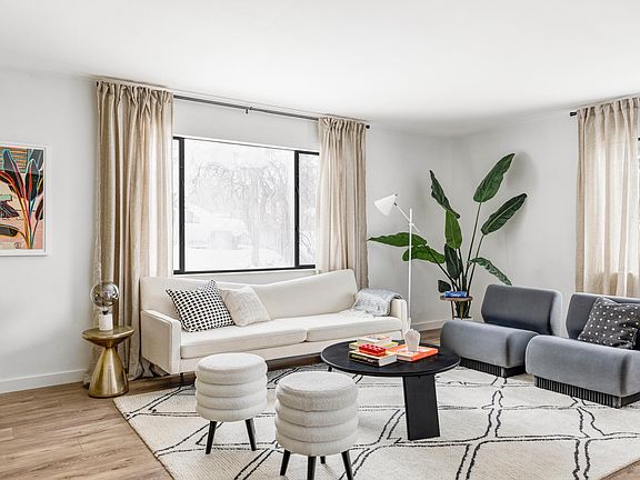Living room with south and west facing windows