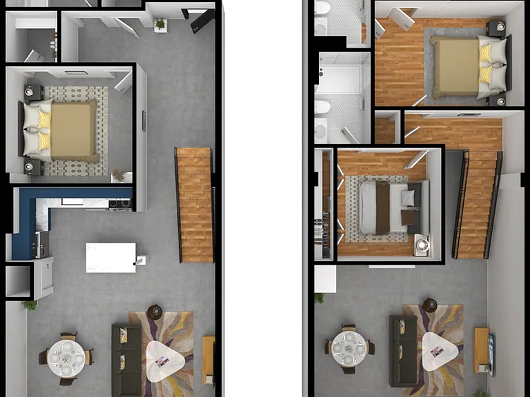 3 Bedroom Loft - Units 1608, 1612, 1613, 1616, 1620, 1624, 1628