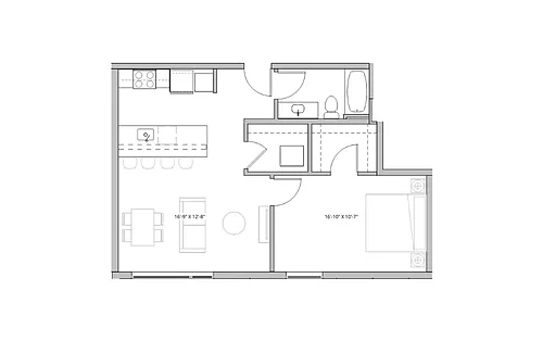 Floor plan 1X1 - C20