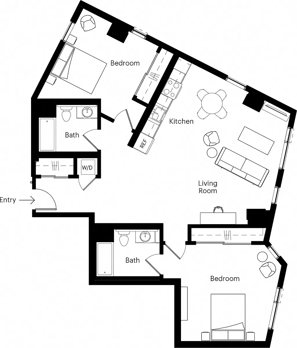 Floor plan Two Bedroom 17