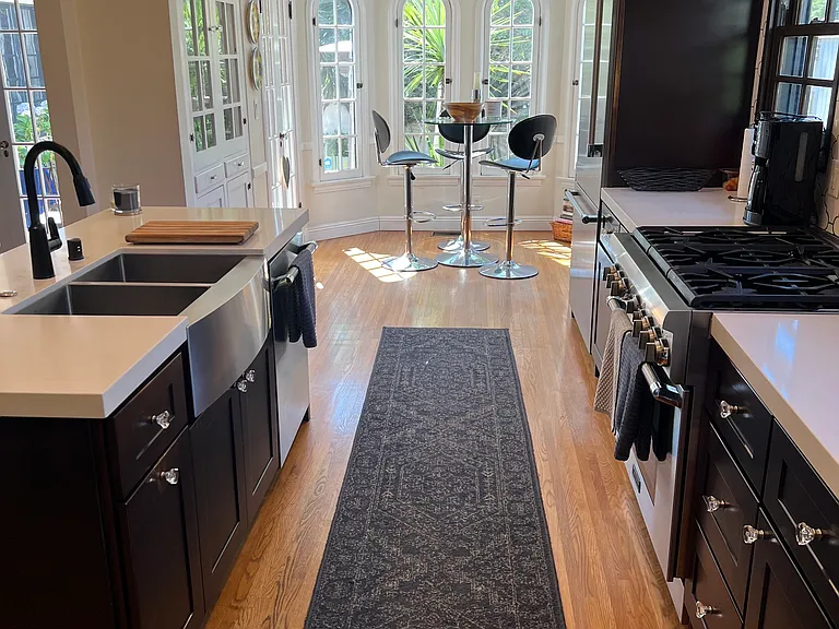 Galley kitchen with Thermador professional appliances