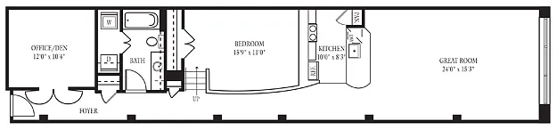Floor plan CA-GG One Bedroom, One Bathroom