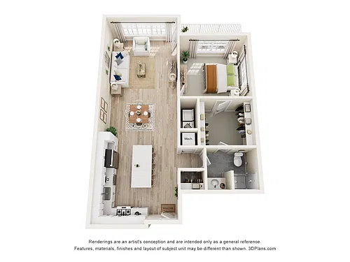 Floor plan 1A - One Bedroom